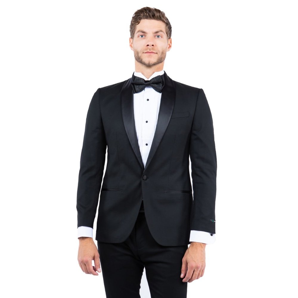 Shawl Collar (Tailored to Move and Flex) Tuxedo Separates Coat, Black by ZeGarie